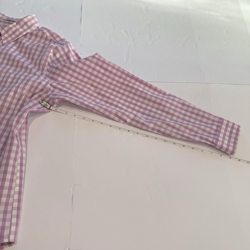 LL Bean Gingham Long Sleeve Wrinkle Free Pinpoint Oxford Button Shirt LARGE - Picture 8 of 10